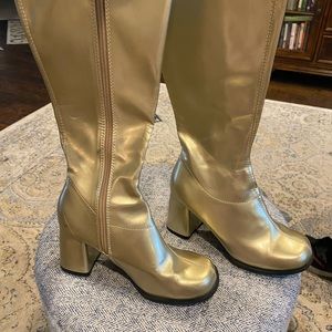 Gold go-go boots